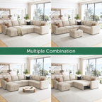 HONBAY Modular Sectional Sleeper Sofa L Shaped Couch with Pull Out Bed
