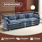 Ihanherry U Shaped Modular Sectional Sofa 5 Seat with 2 Ottomans Chenille