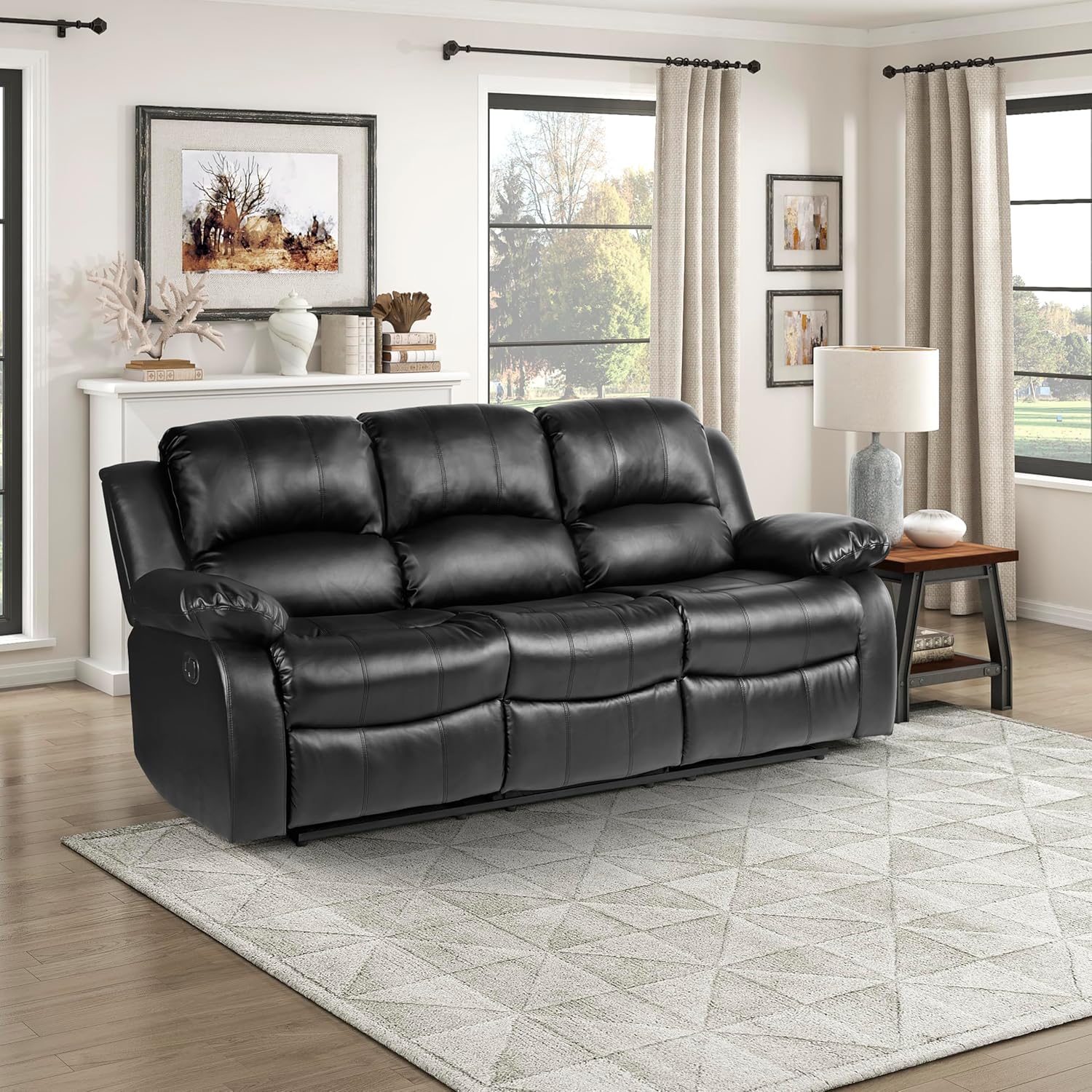 Lexicon Humphreys Loveseat Recliner Double Reclining Sofa Faux Leather