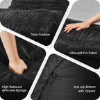 Hobestluk Giant Bean Bag Chair Memory Foam Faux Fur Sofa for Living Room