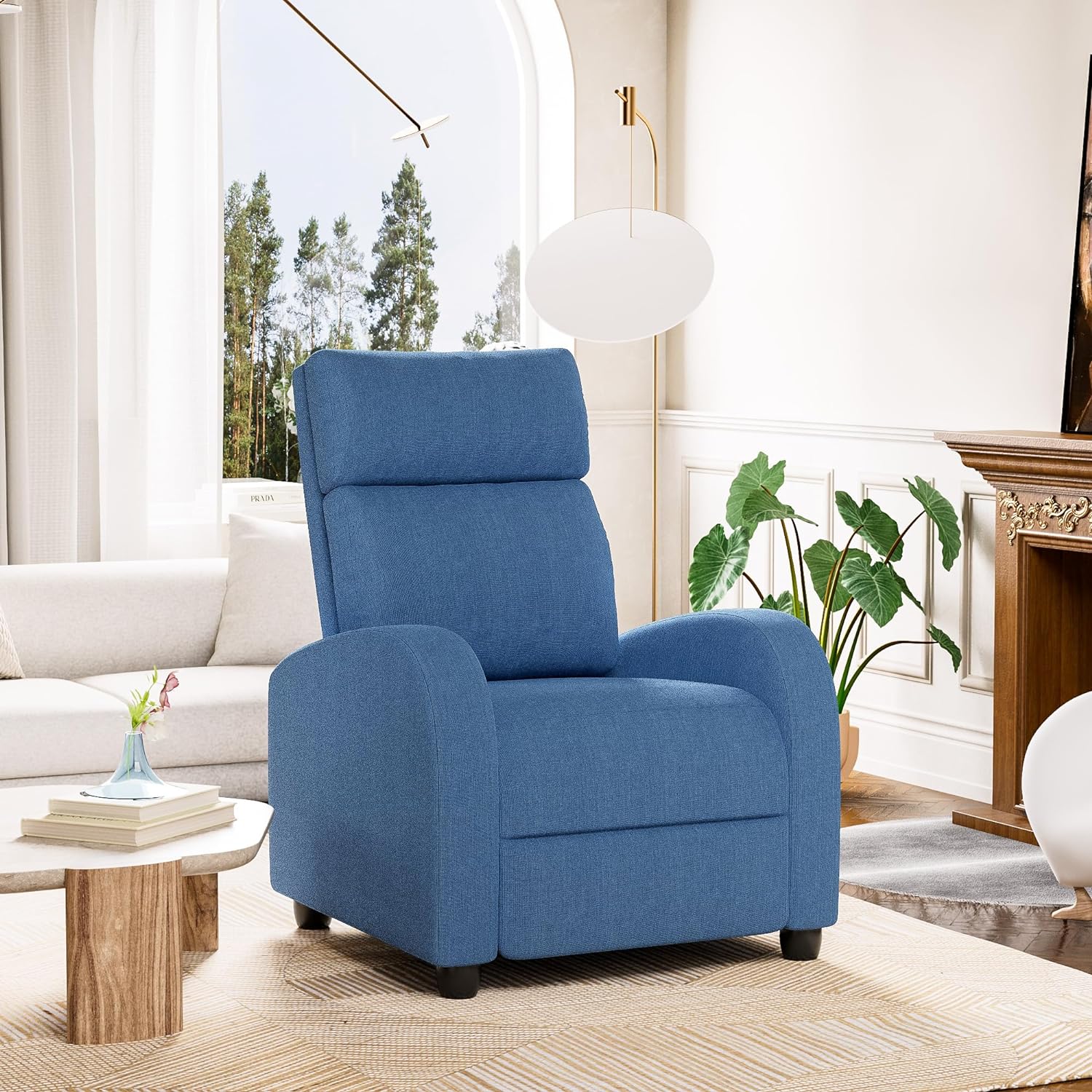 Homall Modern Recliner Chair PU Leather Padded Seat Single Sofa Home Theater