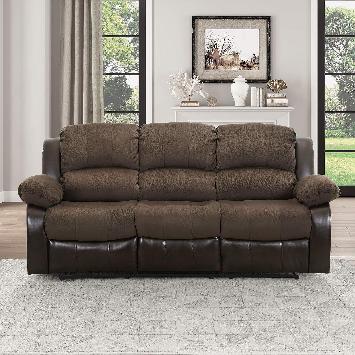 Lexicon Humphreys Loveseat Recliner Double Reclining Sofa Faux Leather