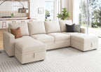 HONBAY Modular L Shaped Sectional Sleeper Sofa with Storage Pull Out Bed