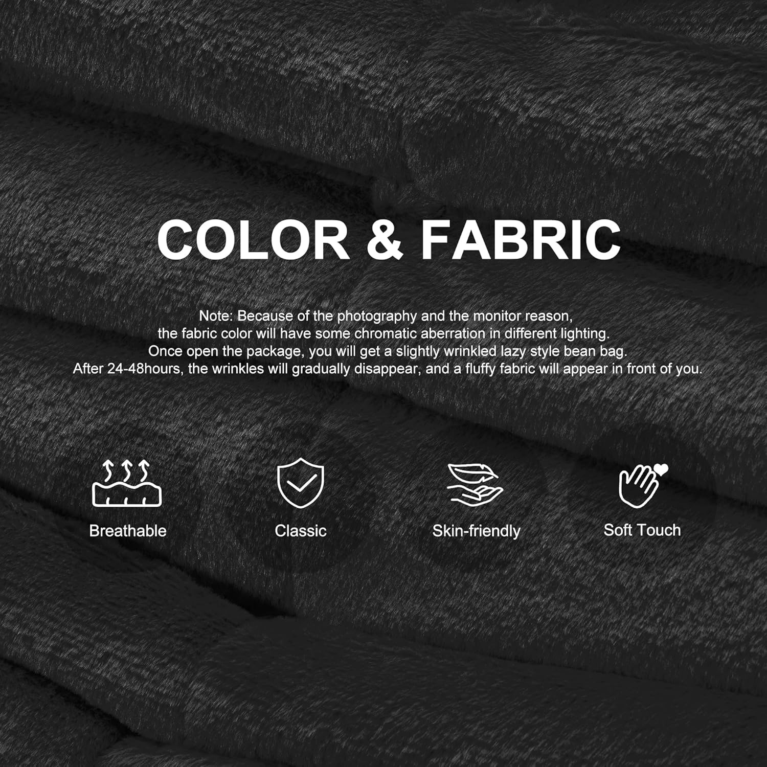Hobestluk Giant Bean Bag Chair Memory Foam Faux Fur Sofa for Living Room