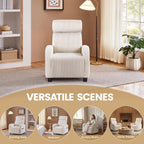 Yaheetech 360 Swivel Glider Chair Nursery Corduroy Rocking Nursing Chair with Pockets
