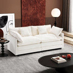 Ihanherry U Shaped Modular Cloud Sofa 5 Seat Chenille Sectional with Ottoman