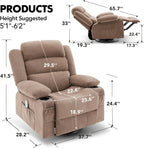 Huatean Home Rocker Recliner Chair Swivel Massage Heated Oversized Sofa Seat