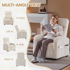 Yaheetech 360 Swivel Glider Chair Nursery Corduroy Rocking Nursing Chair with Pockets