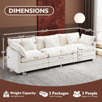Ihanherry U Shaped Modular Sectional Sofa 5 Seat with 2 Ottomans Chenille