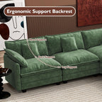 Ihanherry U Shaped Modular Sectional Sofa 5 Seat with 2 Ottomans Chenille