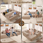 ovios Cloud Sectional Couch with L Shape Chaise Modern Modular Sofa