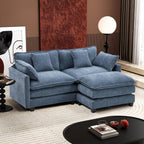 Ihanherry U Shaped Modular Cloud Sofa 5 Seat Chenille Sectional with Ottoman