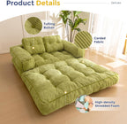 MAXYOYO L Shaped Folding Sofa Bed Convertible Sleeper with Pillow Armrest