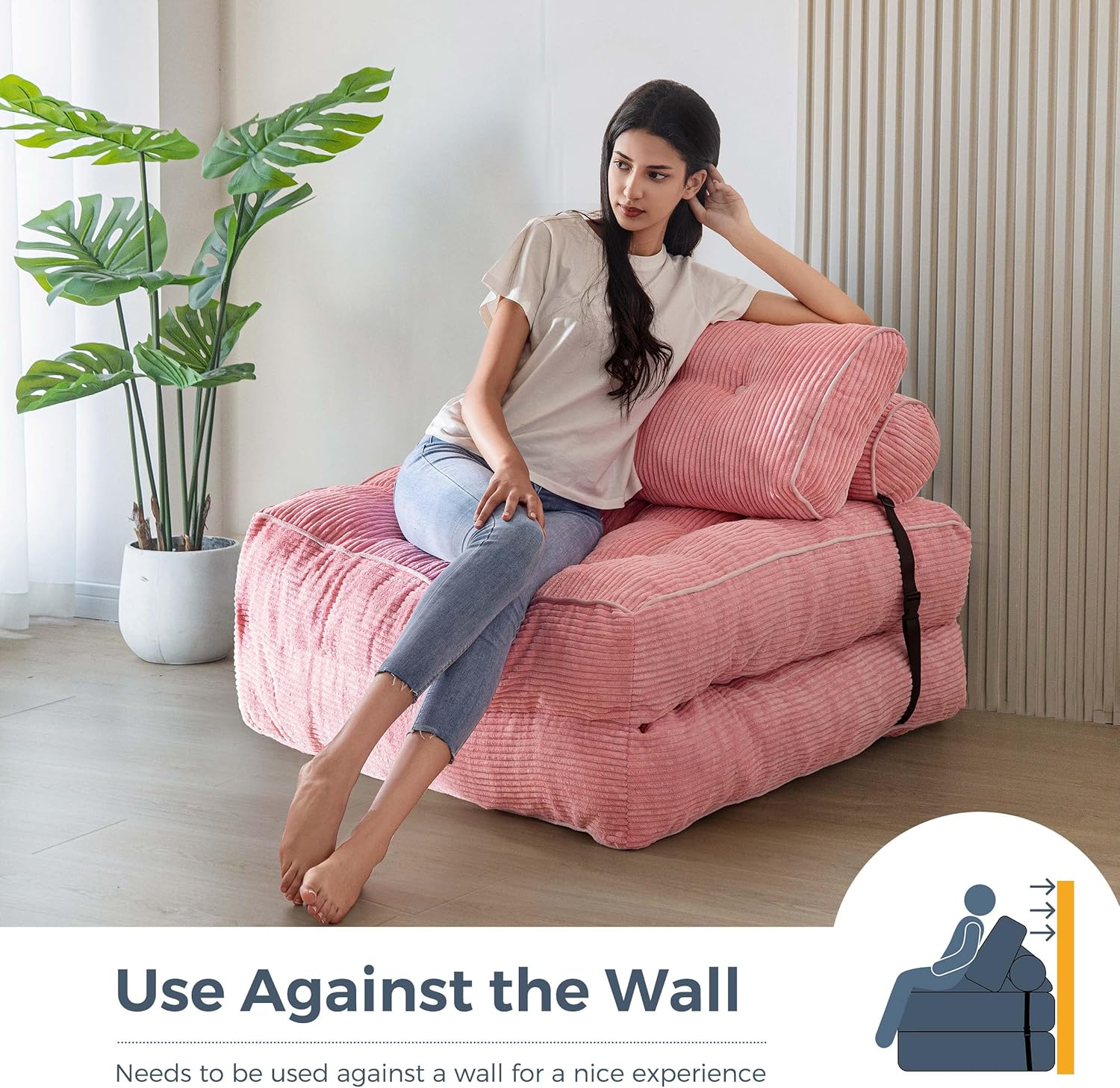 MAXYOYO Folding Sofa Bed Convertible Sleeper Chair with Pillow