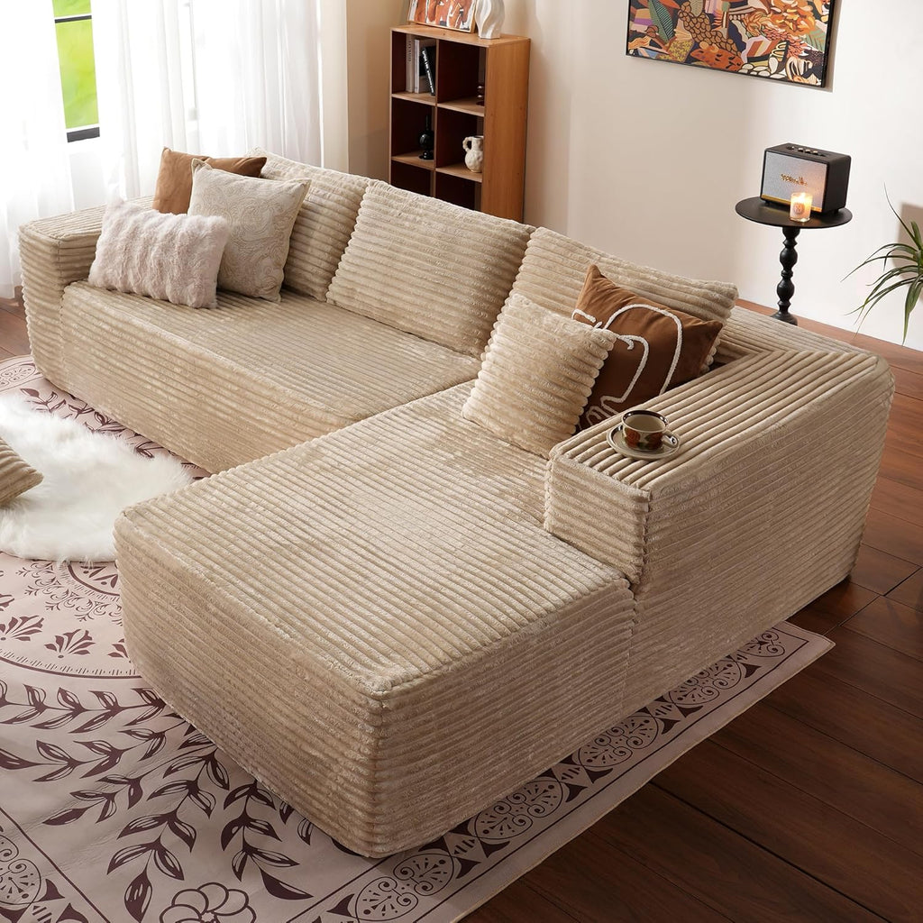 ovios Cloud Sectional Couch with L Shape Chaise Modern Modular Sofa