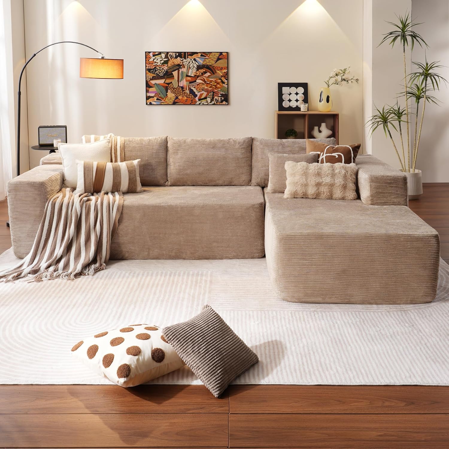 ovios Cloud Sectional Couch with L Shape Chaise Modern Modular Sofa