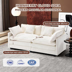 Ihanherry U Shaped Modular Cloud Sofa 5 Seat Chenille Sectional with Ottoman