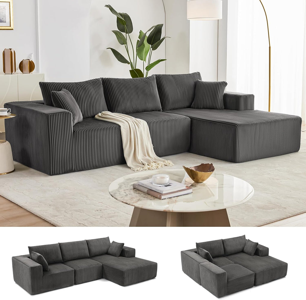 Weture 108" Modular Sectional Sofa Deep Seat Cloud L-Shape Couch with Chaise