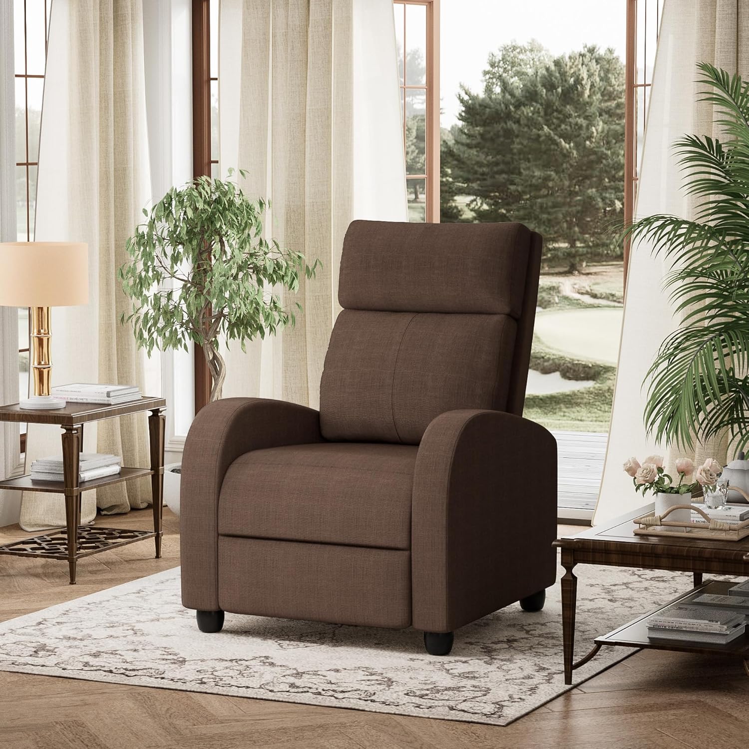 Homall Modern Recliner Chair PU Leather Padded Seat Single Sofa Home Theater