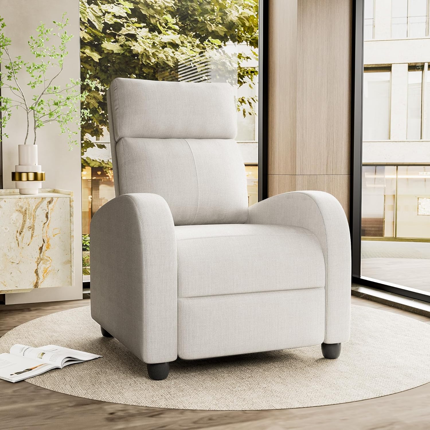 Homall Modern Recliner Chair PU Leather Padded Seat Single Sofa Home Theater