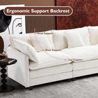 Ihanherry U Shaped Modular Cloud Sofa 5 Seat Chenille Sectional with Ottoman
