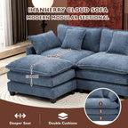 Ihanherry U Shaped Modular Sectional Sofa 5 Seat with 2 Ottomans Chenille