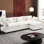 Ihanherry U Shaped Modular Cloud Sofa 5 Seat Chenille Sectional with Ottoman
