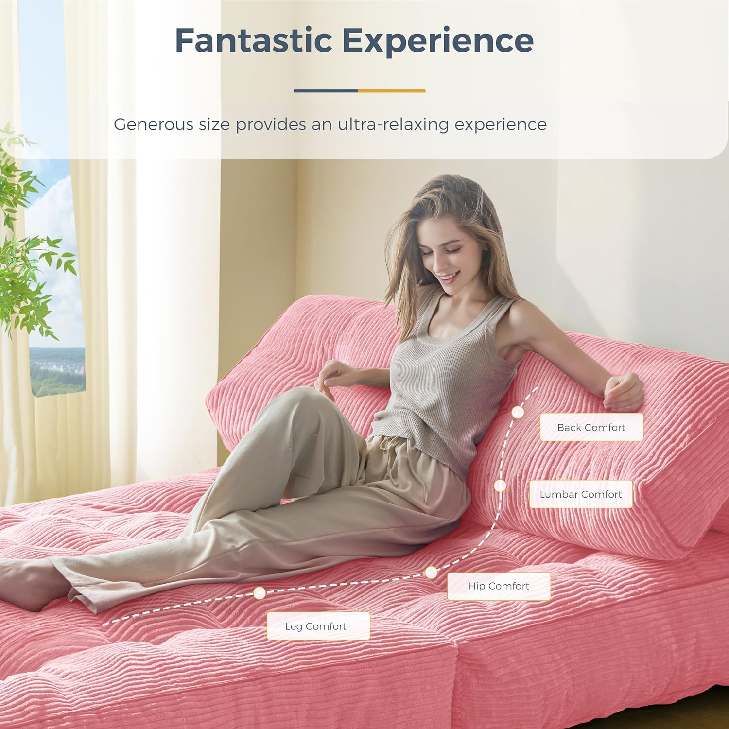 MAXYOYO Folding Sofa Bed Convertible Sleeper Chair with Pillow