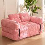 MAXYOYO L Shaped Folding Sofa Bed Convertible Sleeper with Pillow Armrest