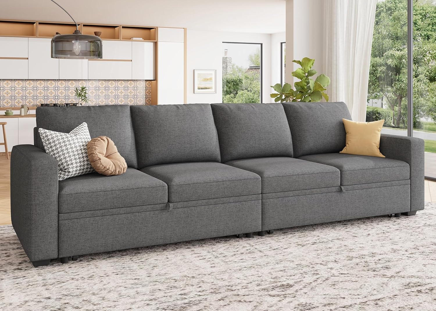 HONBAY Modular Sectional Sleeper Sofa L Shaped Couch with Pull Out Bed