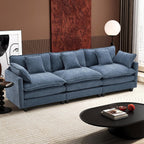 Ihanherry U Shaped Modular Cloud Sofa 5 Seat Chenille Sectional with Ottoman