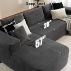 ovios Cloud Sectional Couch with L Shape Chaise Modern Modular Sofa