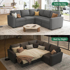 HONBAY Modular Sectional Sleeper Sofa L Shaped Couch with Pull Out Bed