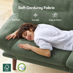 Marsail Futon Sofa Bed Convertible Corduroy Loveseat with Adjustable Backrest