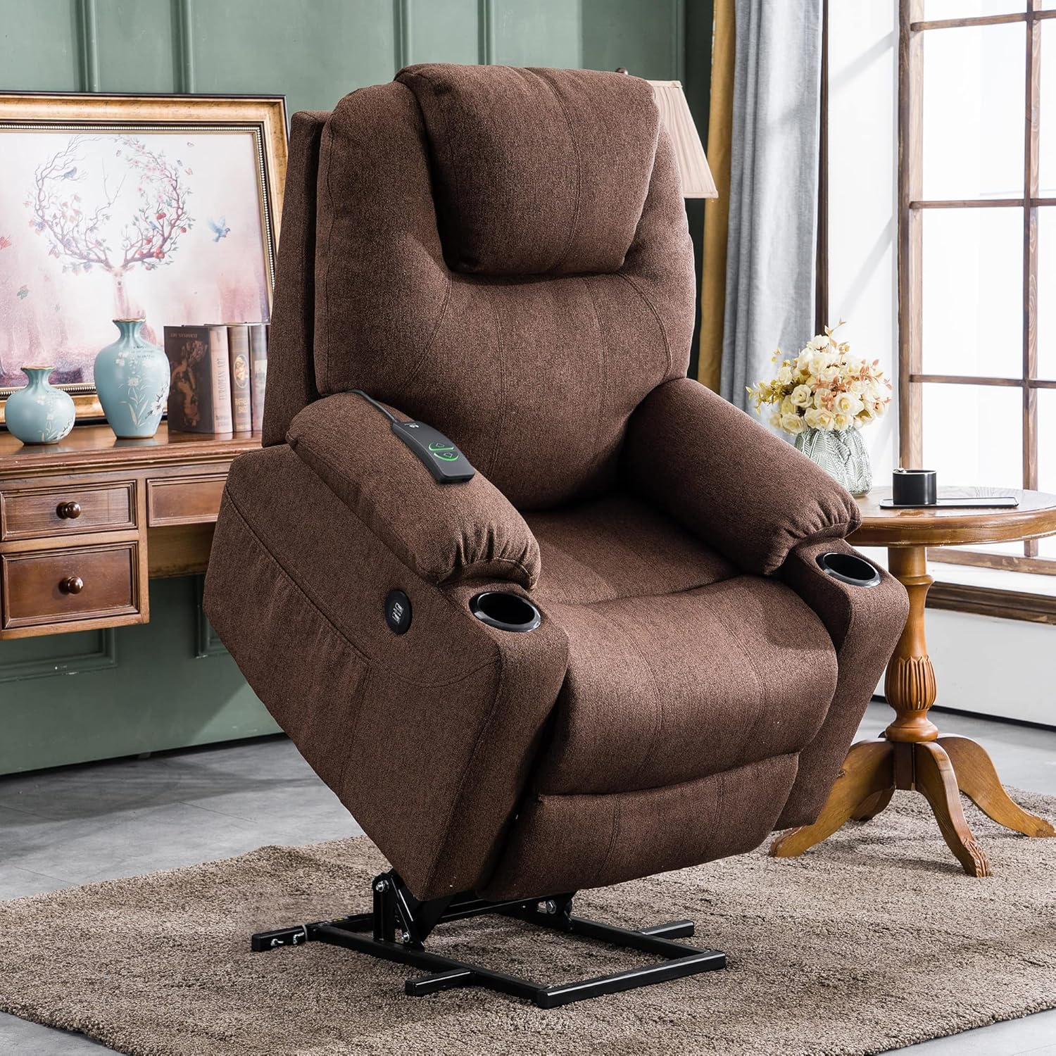 MCombo Power Lift Recliner Chair for Elderly with Heat Massage USB Cup Holders