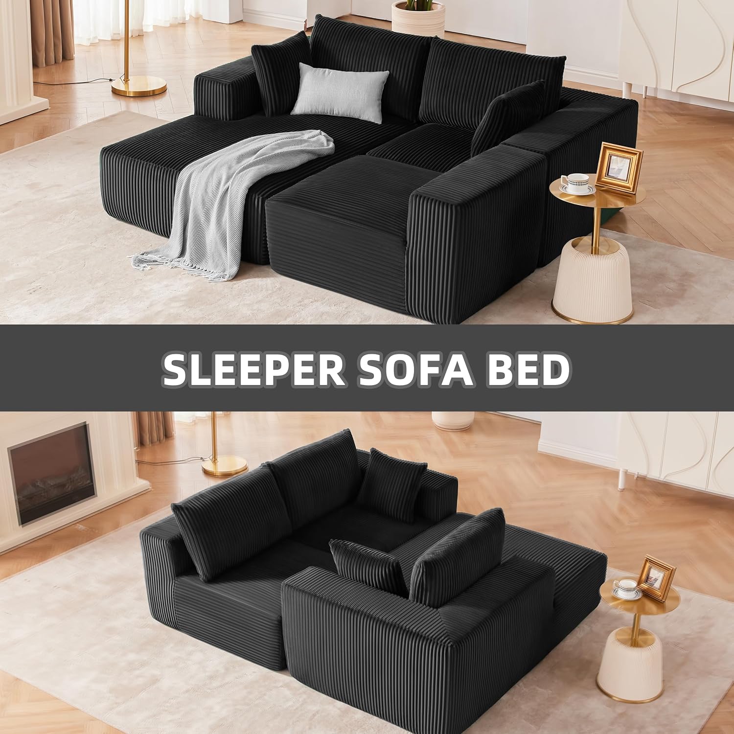 Weture 108" Modular Sectional Sofa Deep Seat Cloud L-Shape Couch with Chaise
