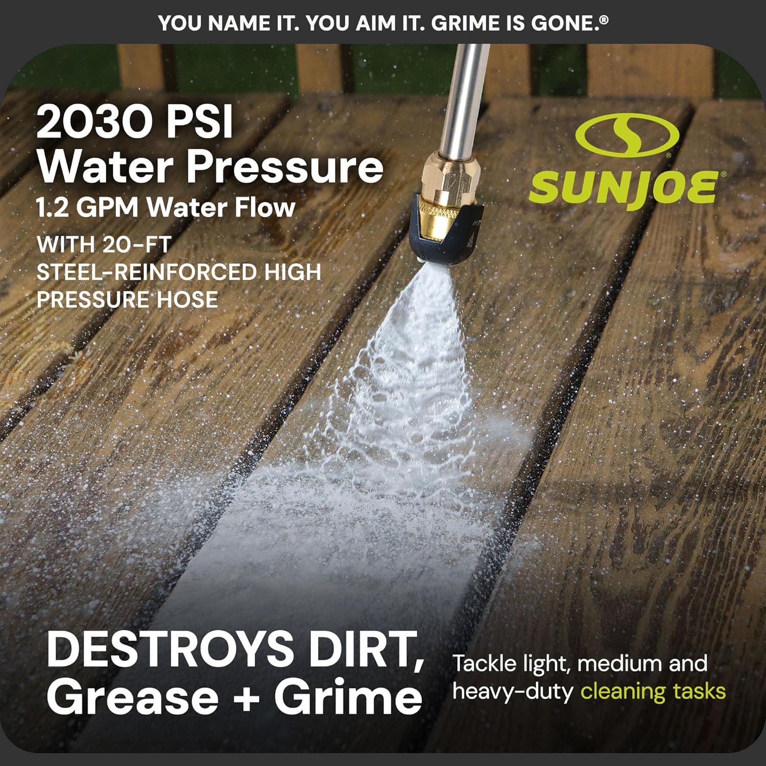 Sun Joe SPX3000 Electric Pressure Washer 2030 PSI 1.2 GPM with Dual Soap Tanks