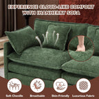Ihanherry U Shaped Modular Sectional Sofa 5 Seat with 2 Ottomans Chenille