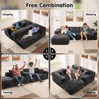ovios Cloud Sectional Sofa L Shape Chaise Deep Seat Modular Living Room Couch