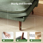 Marsail Futon Sofa Bed Convertible Corduroy Loveseat with Adjustable Backrest