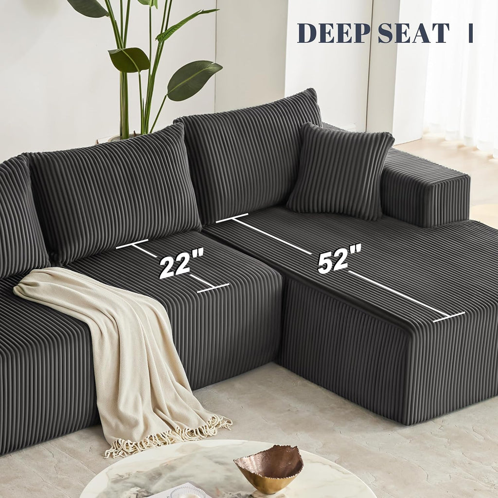 Weture 108" Modular Sectional Sofa Deep Seat Cloud L-Shape Couch with Chaise