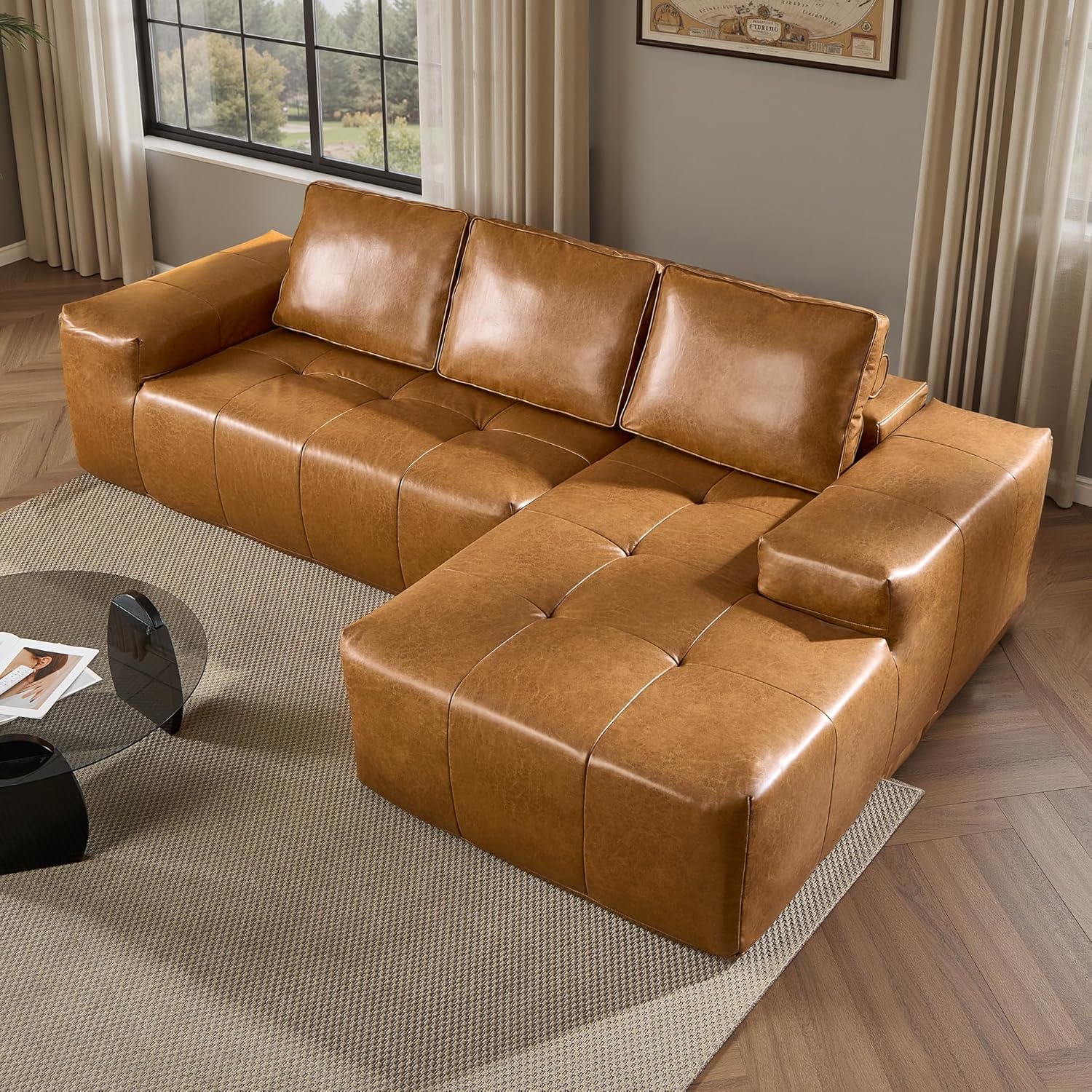 ovios Cloud Sectional Couch with L Shape Chaise Modern Modular Sofa