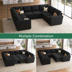 HONBAY Modular Sectional Sleeper Sofa L Shaped Couch with Pull Out Bed