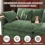 Ihanherry U Shaped Modular Cloud Sofa 5 Seat Chenille Sectional with Ottoman