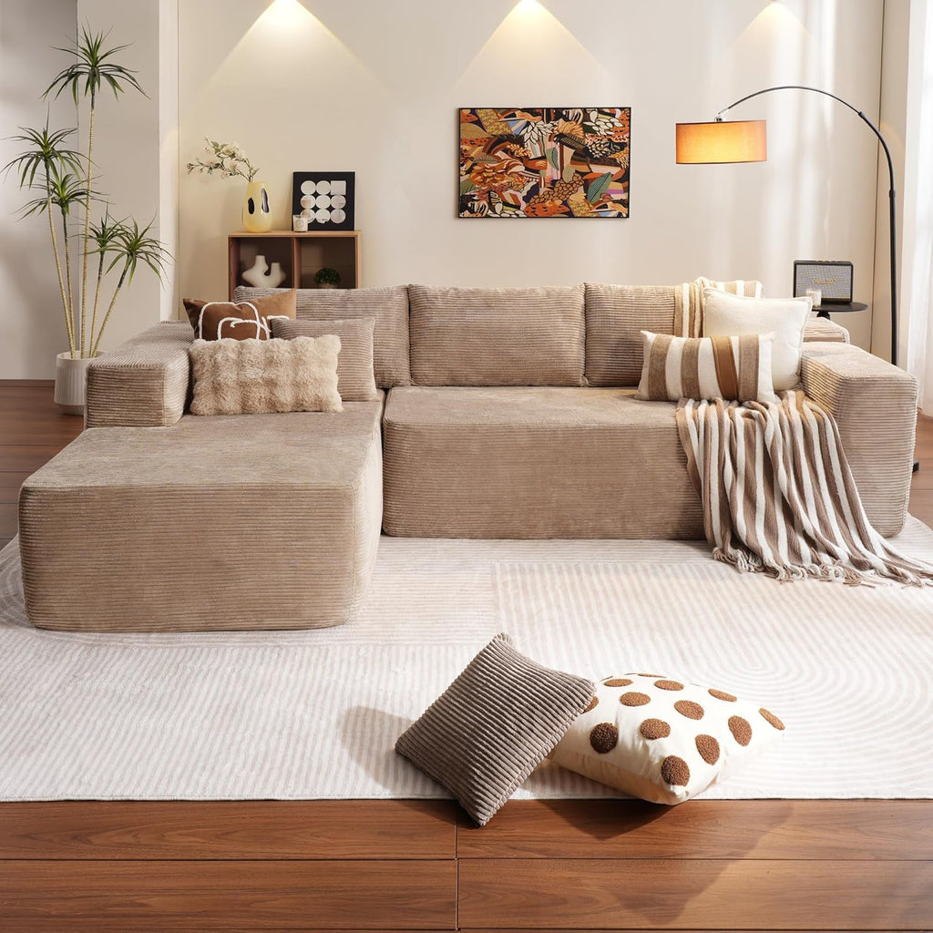 ovios Cloud Sectional Couch with L Shape Chaise Modern Modular Sofa