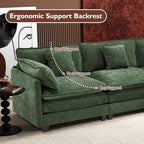 Ihanherry U Shaped Modular Sectional Sofa 5 Seat with 2 Ottomans Chenille