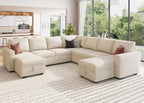 HONBAY Modular Sectional Sleeper Sofa L Shaped Couch with Pull Out Bed