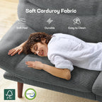 Marsail Futon Sofa Bed Convertible Corduroy Loveseat with Adjustable Backrest