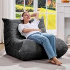Hobestluk Giant Bean Bag Chair Memory Foam Faux Fur Sofa for Living Room