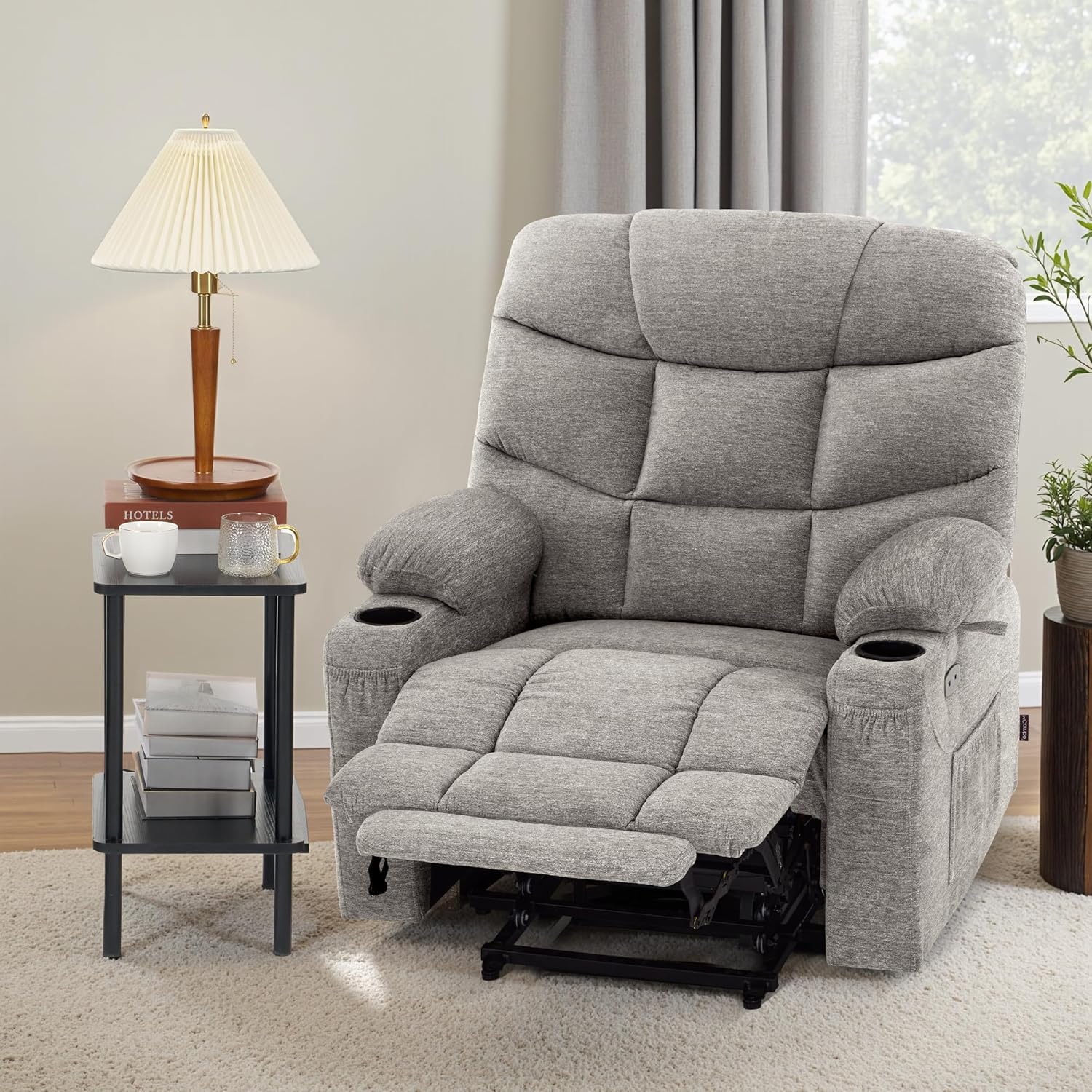 MCombo Power Lift Recliner Chair for Elderly with Extended Footrest Fabric